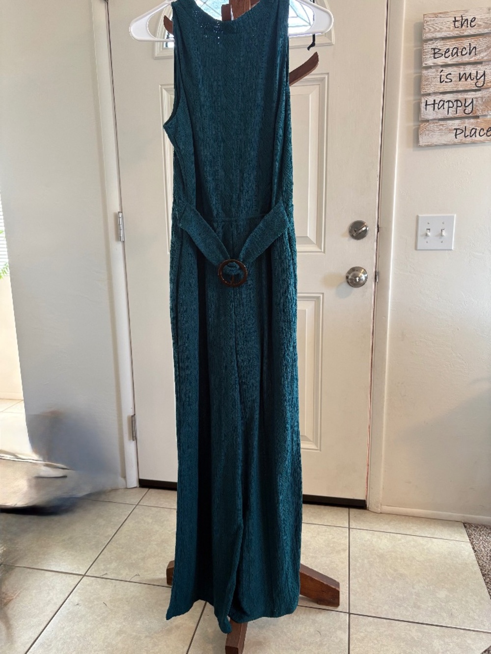 Deep Teal Plunge Back Jumpsuit